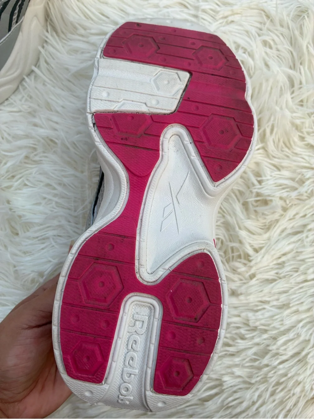 Reebok Silver, Black and Pink kids platforms Sneakers size 2